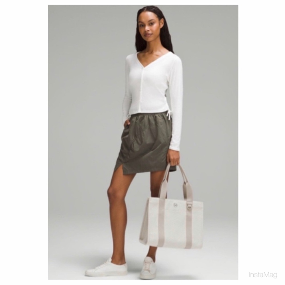 NEW Lululemon Two Tone Canvas Tote Bag Mojave Tan Light Ivory 10L